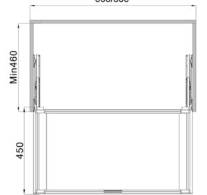 Rổ kéo bằng kính Hafele - 807 95 171 173 dimd 457x431 crop center