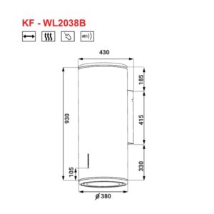MÁY HÚT MÙI ÁP TƯỜNG TRỤ TRÒN KAFF KF-WL2038B - 84 2