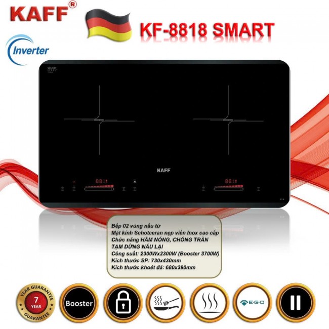 BẾP TỪ ĐÔI KAFF KF-8818 SMART NEW 2025