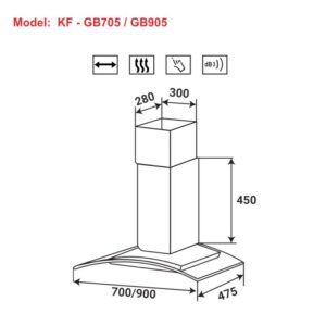 MÁY HÚT MÙI KÍNH CONG KAFF KF-GB905 - 9 18