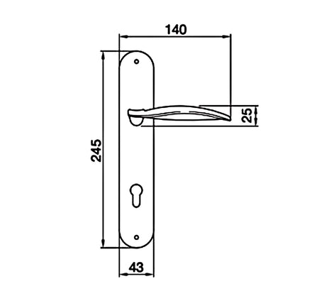 Tay nắm gạt đế dài Hafele - Wind - 901 79