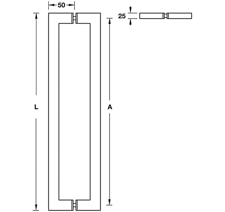 Tay nắm kéo dạng vuông Hafele - 903 02