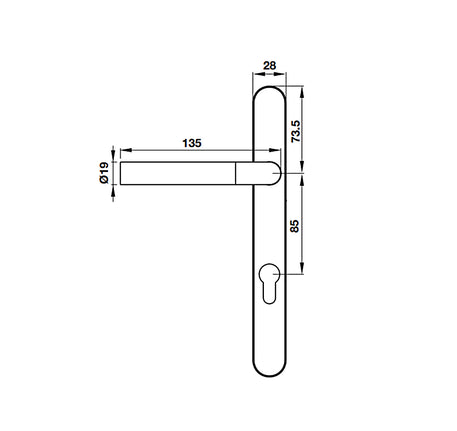 Tay nắm gạt đế dài Hafele - Hình trụ - 903 92