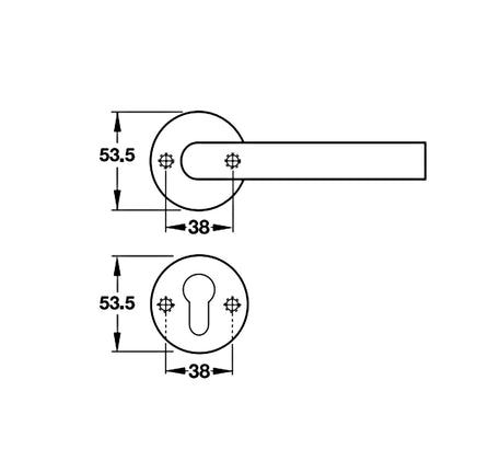 Tay nắm gạt có nắp che Hafele - Hình trụ - 903 92