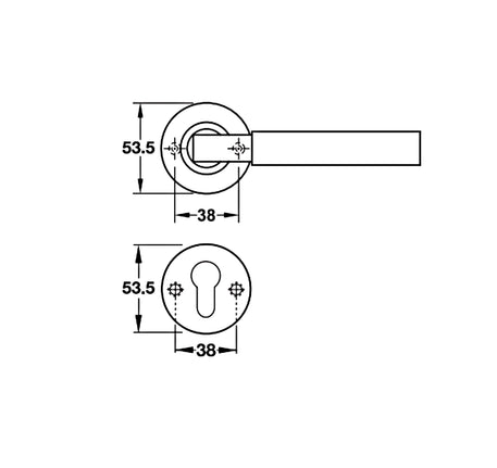 Tay nắm gạt có nắp che Hafele - Hình trụ - 903 92