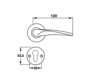 Tay nắm gạt có nắp che cho cửa phòng Hafele - Inox mờ - 903 98 147 dimd f095b627 ef74 499d a3db b987c361e479 457x431 crop center