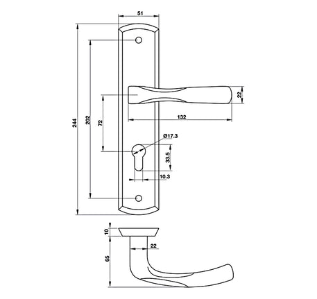 Tay nắm gạt đế dài Hafele - 903 98