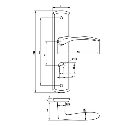 Tay nắm gạt đế dài Hafele - 903 98