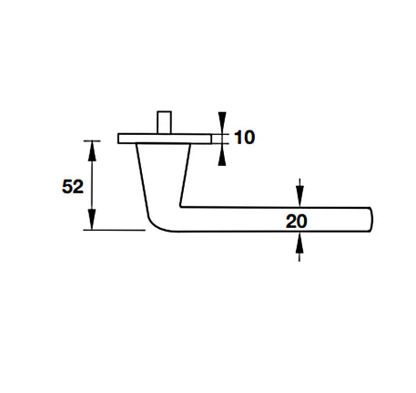 Tay nắm gạt có nắp che cho cửa vệ sinh Hafele - Hình chữ nhật dẹt - 903 99