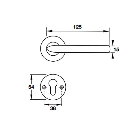 Tay nắm gạt có nắp che cho cửa vệ sinh Hafele - Hình chữ nhật dẹt - 903 99