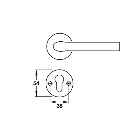 Tay nắm gạt có nắp che cho cửa phòng Hafele - Hình chữ nhật dẹt - 903 99