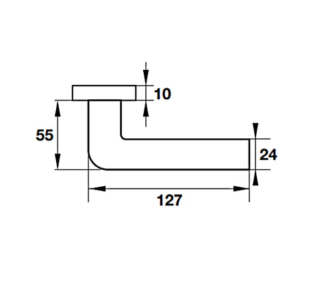 Tay nắm gạt có nắp che cho cửa vệ sinh Hafele - Hình chữ nhật dẹt - 903 99