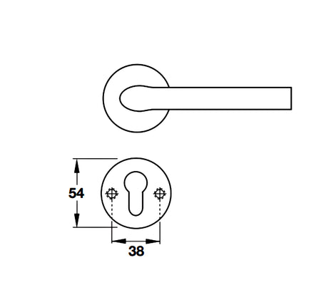 Tay nắm gạt có nắp che cho cửa vệ sinh Hafele - Hình chữ nhật dẹt - 903 99