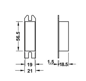 Thân khóa chốt chết Hafele - 911 22 477 dimd3 457x431 crop center