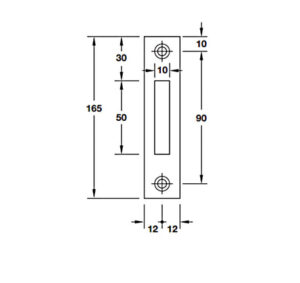 Thân khóa cửa trượt Hafele - 911 26 277 dimd 457x431 crop center