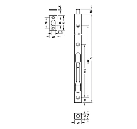 Chốt âm Hafele 911.62.182 - 911 62