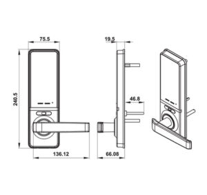 KHÓA ĐIỆN TỬ HEFELE EL7000-TC (KHÔNG BAO GỒM PIN) - 912 05 495 496 dimd1 457x431 crop center