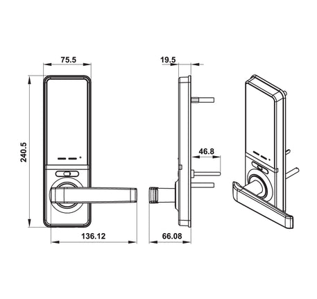 KHÓA ĐIỆN TỬ HEFELE EL7000-TC (KHÔNG BAO GỒM PIN) - 912 05 495