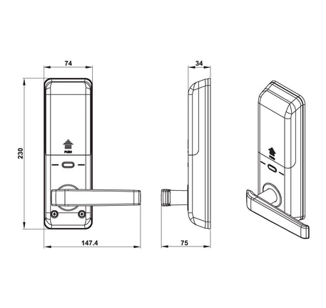 KHÓA ĐIỆN TỬ HEFELE EL7000-TC (KHÔNG BAO GỒM PIN) - 912 05 495