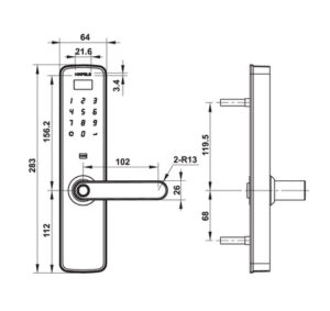 KHÓA ĐIỆN TỬ HAFELE DL7100 (KHÔNG BAO GỒM PIN) - 912 05 498 dimd1 457x431 crop center