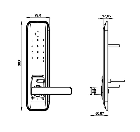 Khóa điện tử Hafele EL7800-TCS - 912 05
