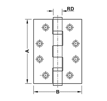 Bản lề lá Hafele chống cháy - 2 vòng bi - 926 98