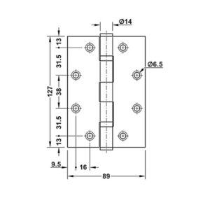 Bản lề lá Hafele chống cháy 127x89x3 - 2 vòng bi - 926 98 130 dimd1 457x431 crop center