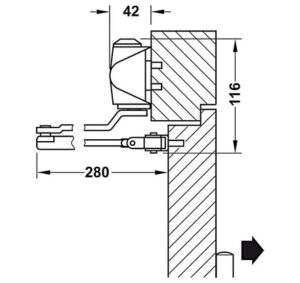 Thiết bị đóng tự động lắp nổi Hafele - DCL110 - 931 84 229 dimd1 457x431 crop center