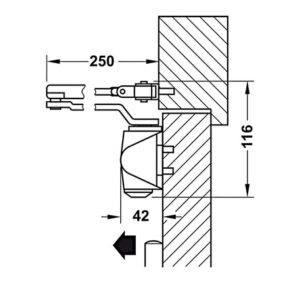 Thiết bị đóng tự động lắp nổi Hafele - DCL110 - 931 84 229 dimd 457x431 crop center