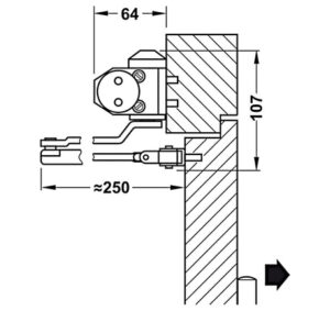 Thiết bị đóng tự động Hafele DCL 11 - 931 84 643 dimd1 457x431 crop center