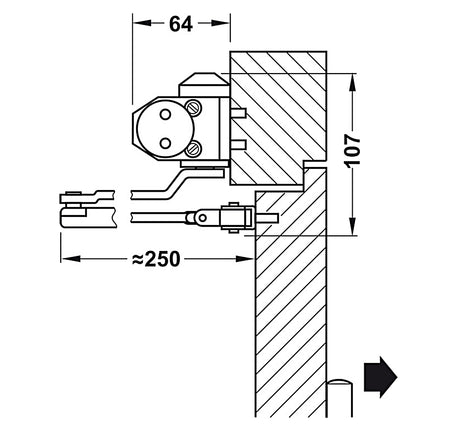 Thiết bị đóng cửa tự động Hafele DCL 11 - 931 84