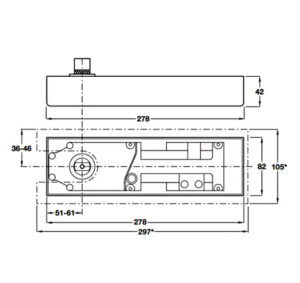 Bản lề sàn Hafele TS 500NV - 932 10 051 dimd 457x431 crop center