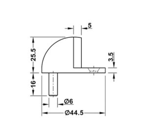 Chặn cửa gắn sàn Hafele - 937 55 140 dimd 457x431 crop center