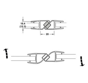 Ron cửa kính nam châm 180° Hafele - 950 50 030 dimd 457x431 crop center