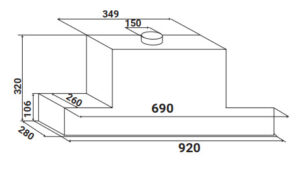 MÁY HÚT MÙI ÂM TỦ TOÀN PHẦN KAFF KF-BI90PR - 96 1