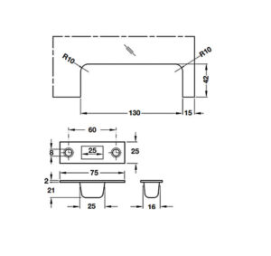 Khóa kẹp chân kính Hafele với lỗ ruột khóa PC - 981 50 030 dimd 457x431 crop center
