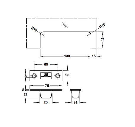 Khóa kẹp chân kính Hafele với lỗ ruột khóa PC - 981 50