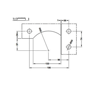 Kẹp kính chữ L Hafele - 981 50 040 dimd1 457x431 crop center