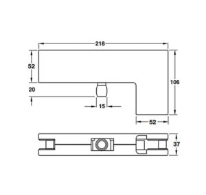 Kẹp kính chữ L Hafele - 981 50 040 dimd 457x431 crop center