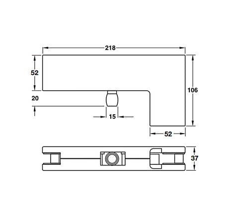 Kẹp kính chữ L Hafele - 981 50
