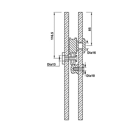 Bộ phụ kiện Hafele với ray trượt 2000 mm - Bộ cửa trượt phòng tắm kính (vuông) - 981 71
