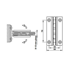 Bản lề kính tường 90° Hafele - 981 77 900 dimd 457x431 crop center