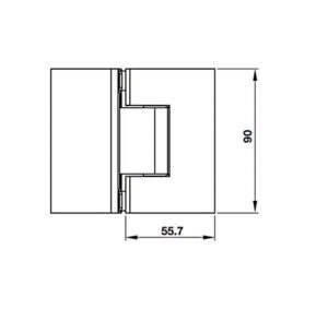 Bản lề kính Hafele - kính 135° - 981 77 904 dimd2 457x431 crop center