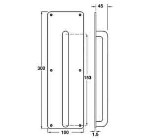 Bảng kéo cửa với tay nắm Hafele - 987 11 240 dimd 457x431 crop center
