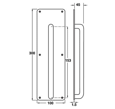 Bảng kéo cửa với tay nắm Hafele - 987 11