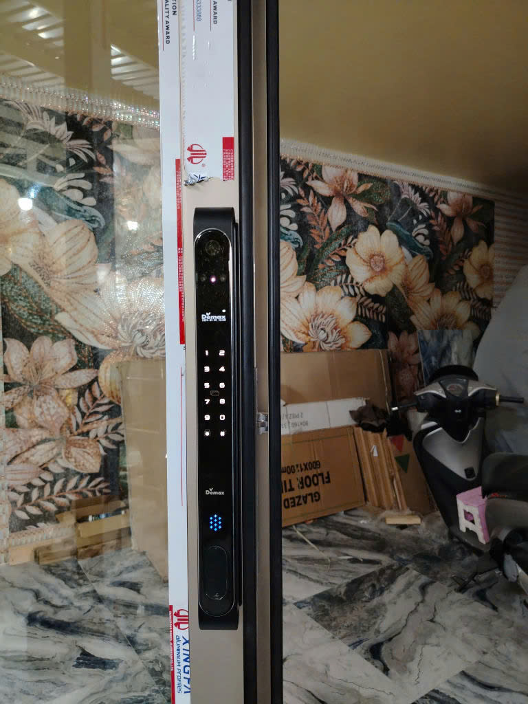 Khóa vân tay cửa nhôm Demax EL998 BN CNC Face ID, Camera chuông hình chống nước của Đức - 998bn 1