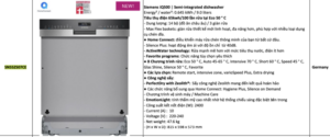 MÁY RỬA CHÉN ÂM BÁN PHẦN SIEMENS SN55ZS07CE IQ500 60CM - Ảnh chụp Màn hình 2025 03 29 lúc 16.19.45