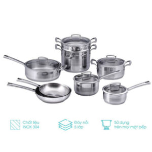 BỘ NỒI INOX JUNGER JC-100 CAO CẤP 13 CHI TIẾT - Bo noi cao cap Junger JC 100 5 1677585303