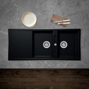 CHẬU GRANSILK HAFELE HS20-GKD2S80 MÀU ĐEN 570.33.330 - Chau rua chen da Gransilk HS20 GKD2S80 Hafele 570.33.330 1