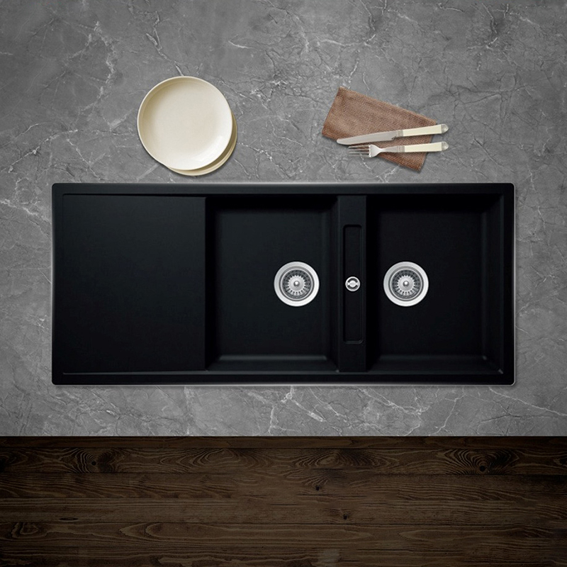 CHẬU GRANSILK HAFELE HS20-GKD2S80 MÀU ĐEN 570.33.330 - Chau rua chen da Gransilk HS20 GKD2S80 Hafele 570.33.330 1